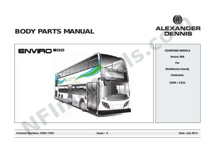 Strathcona County, C509/C521 Body Parts Manual first-page preview