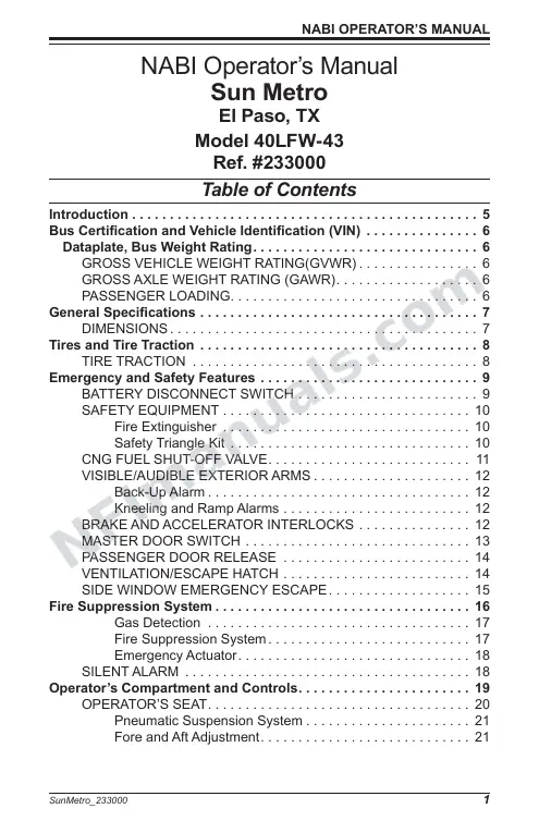 SR9187 (233000) Operator’s Manual, Sun Metro first-page preview