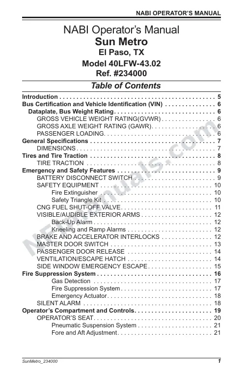 SR9188 (234000) Operator’s Manual, Sun Metro first-page preview