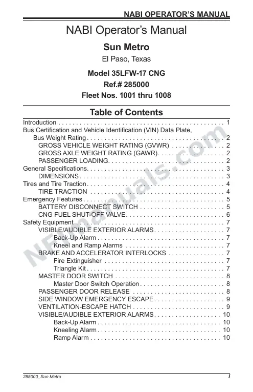 SR9233 (285000) Operator’s Manual, Sun Metro first-page preview