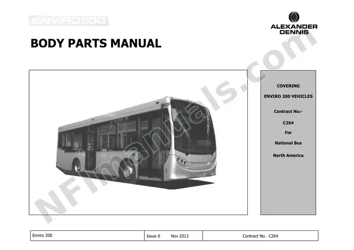 National Bus, C264 Body Parts Manual first-page preview