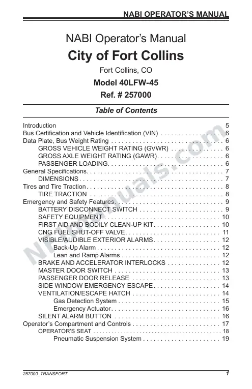 SR9207 (257000) Operator’s Manual, Transfort first-page preview