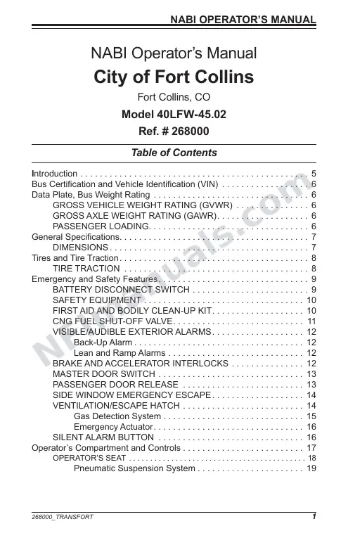 SR9217 (268000) Operator’s Manual, Transfort first-page preview
