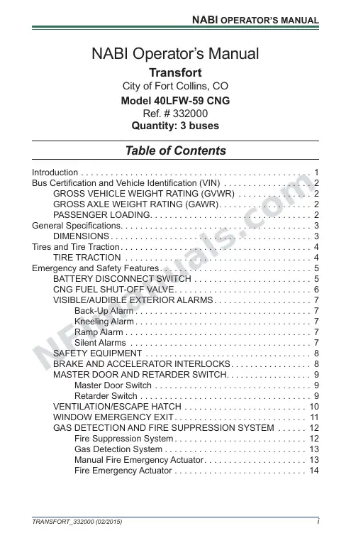 SR9284 (332000) Operator’s Manual, Transfort first-page preview