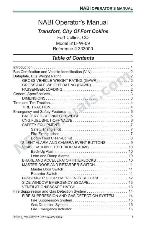 SR9285 (333000) Operator’s Manual, Transfort first-page preview