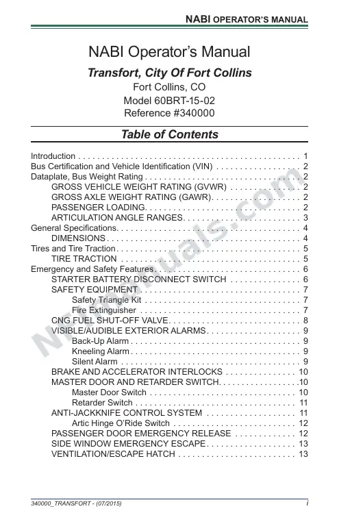 SR9291 (340000) Operator’s Manual, Transfort first-page preview