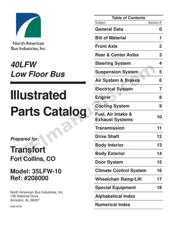 SR9164 (208000) Parts Manual, Transfort first-page preview