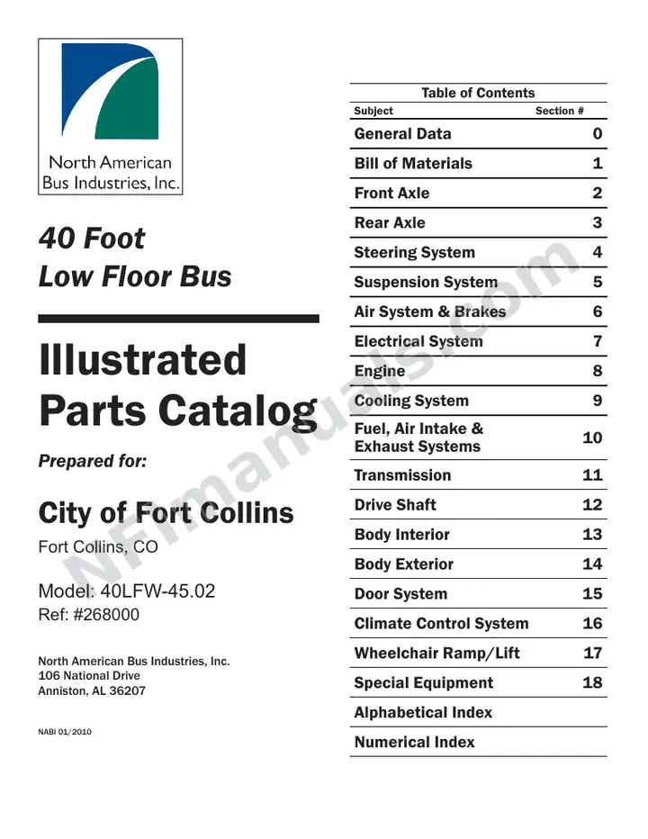 SR9217 (268000) Parts Manual, Transfort first-page preview