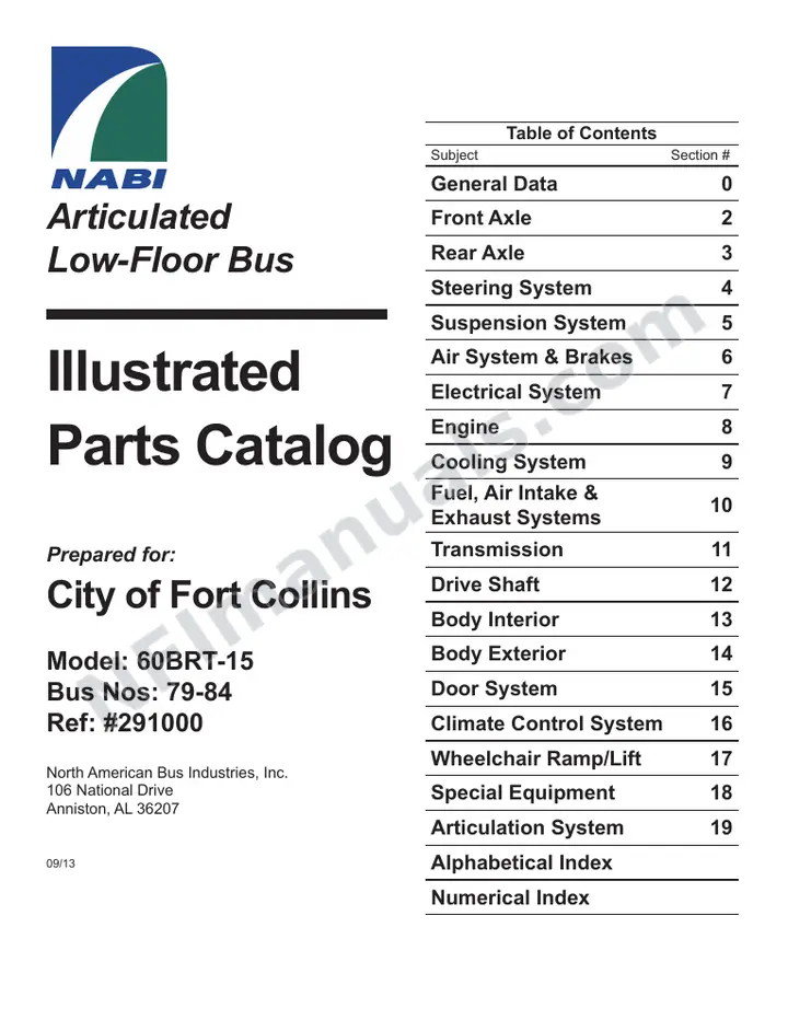 SR9239 (291000) Parts Manual, Transfort first-page preview