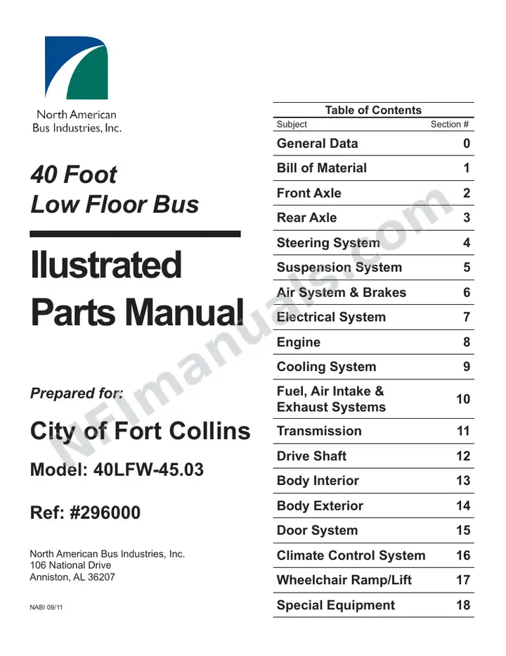 SR9243 (296000) Parts Manual, Transfort first-page preview