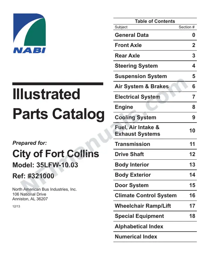 SR9271 (321000) Parts Manual, Transfort first-page preview