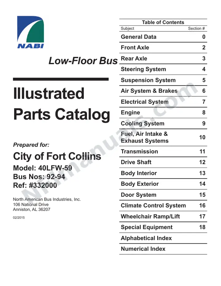SR9284 (332000) Parts Manual, Transfort first-page preview