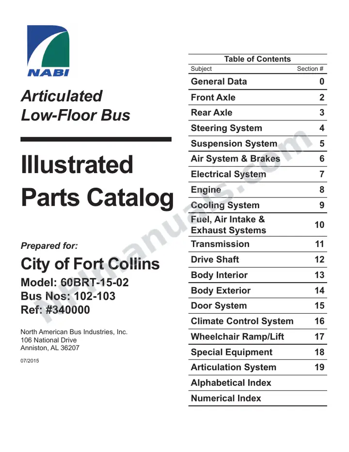 SR9291 (340000) Parts Manual, Transfort first-page preview