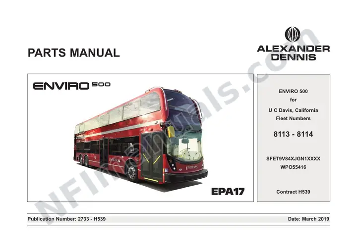 University of California, Davis, 2733/H539 Chassis & Body Parts Manual first-page preview