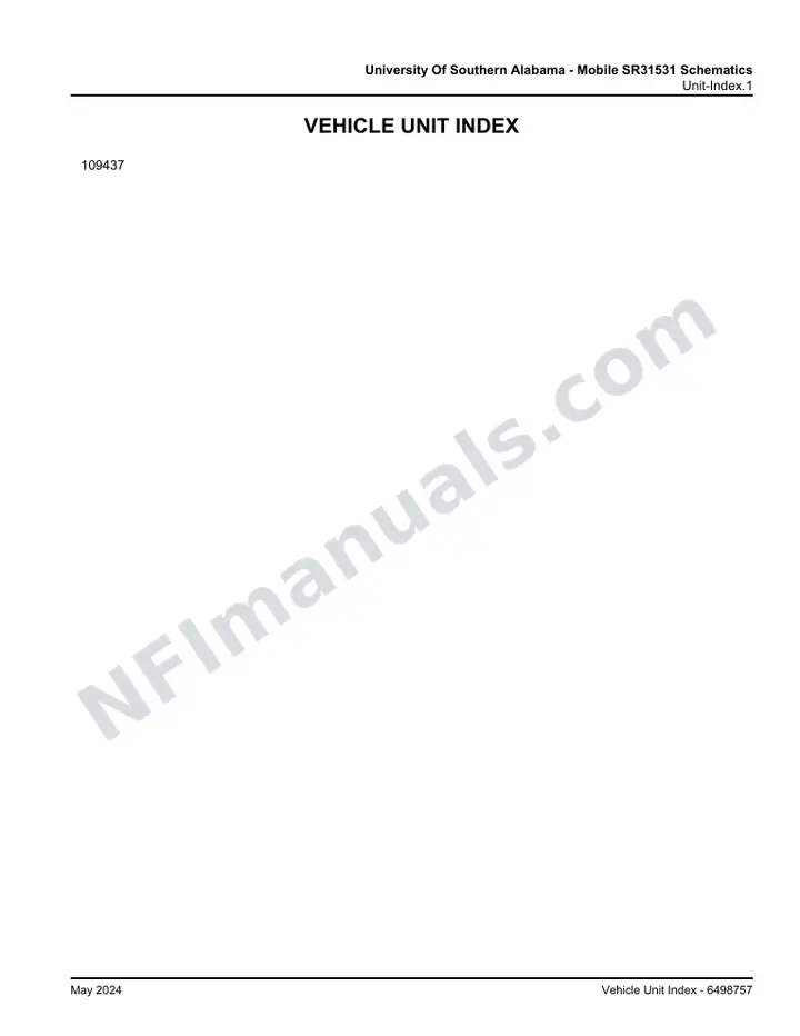 J4500 University Of Southern Alabama - Mobile SR31531 Schematics, 2024 for Unit 109437 first-page preview