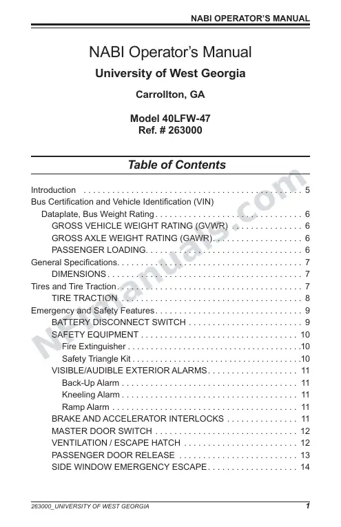 SR9212 (263000) Operator’s Manual, University of West Ga first-page preview