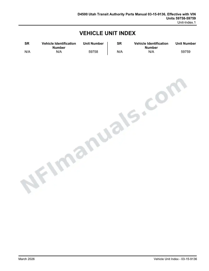 D4505 Parts Manual Supplement, GLI - Utah (2007) 2011 for Units 59758-59759 first-page preview