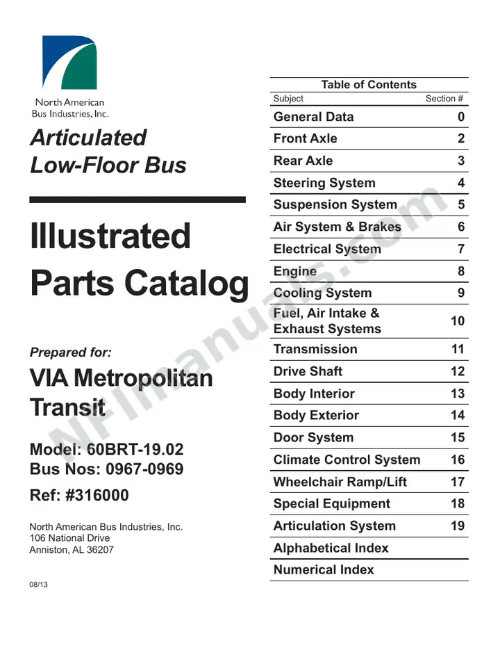 SR9265 (316000) Parts Manual, VIA first-page preview
