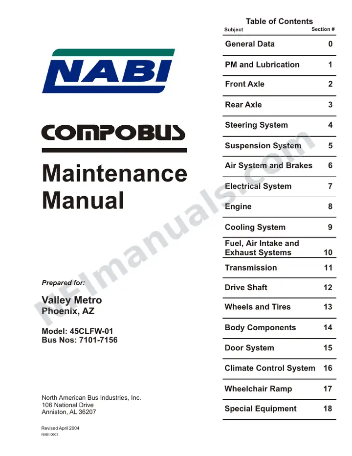 SR9073 (91000) Service Manual, Valley Metro Phoenix first-page preview