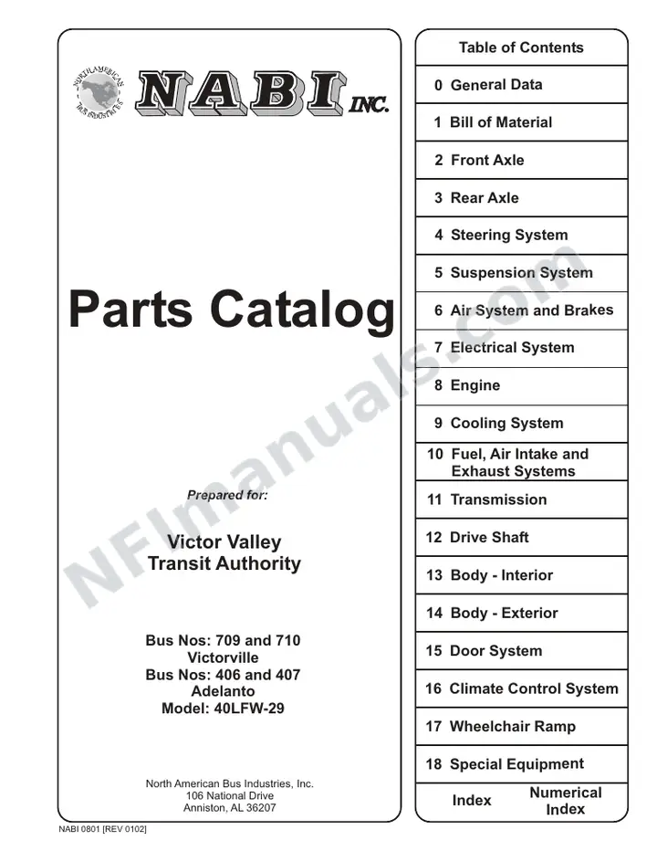 SR9079 (99000) Parts Manual, Victor Valley Transit first-page preview
