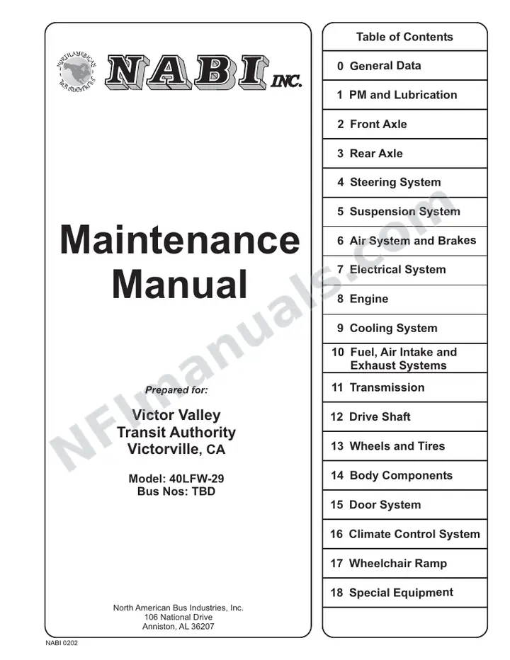 SR9079 (99000) Service Manual, Victor Valley Transit Authority first-page preview