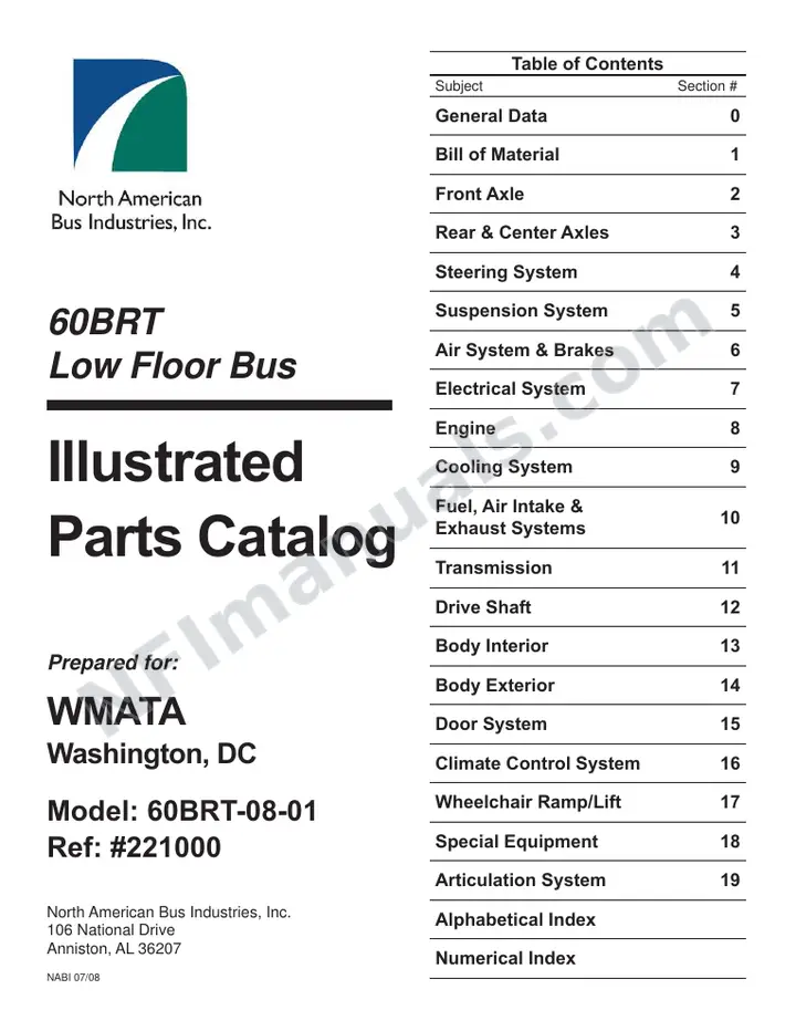 SR9176 (221000) Parts Manual, WMATA first-page preview