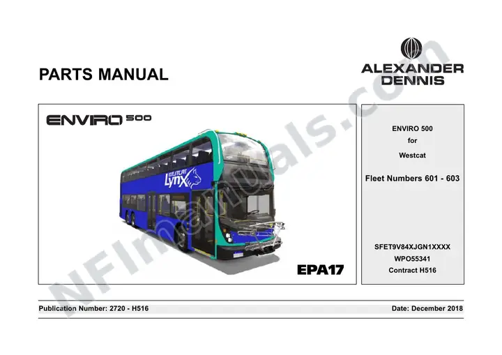 WestCAT, 2720/H516 Chassis & Body Parts Manual first-page preview
