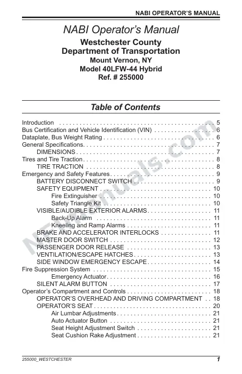 SR9205 (255000) Operator’s Manual, Westchester first-page preview