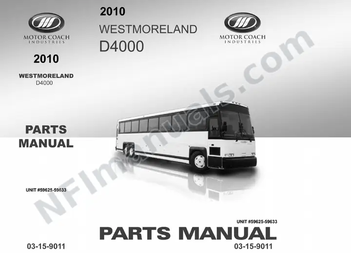 D4000 Westmoreland County Parts Manual 03 15 9011, Effective with VIN Units 59625 59633 first-page preview