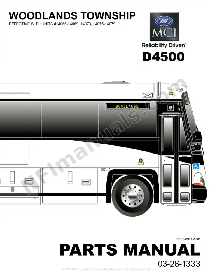 D4500 Woodlands Township Parts Manual 03 26 1333, Effective with VIN Units 14066 14079 first-page preview