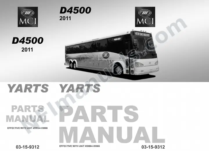 D4500 YARTS Parts Manual 03 15 9312, Effective with VIN Units 59864 59866 first-page preview