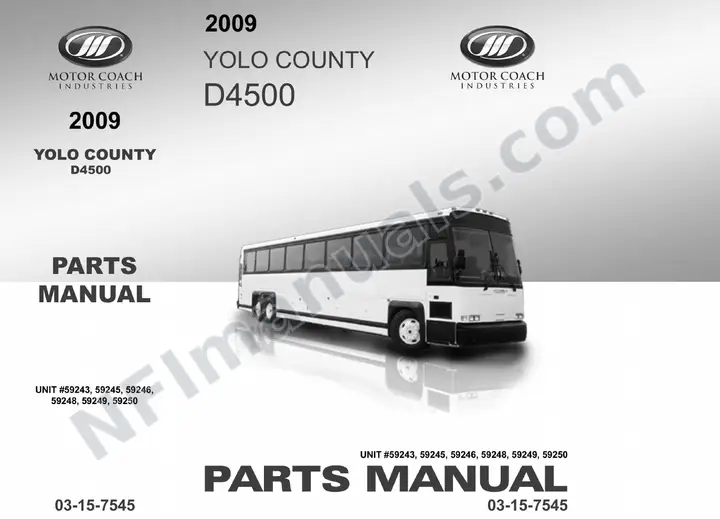 D4500 Parts Manual, Yolo County 2009 for Units 59243-59250 first-page preview